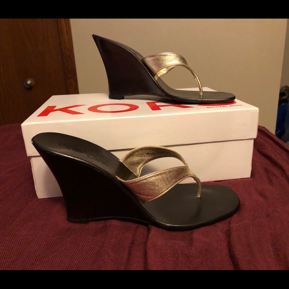 Michael Kors wedge sandals.